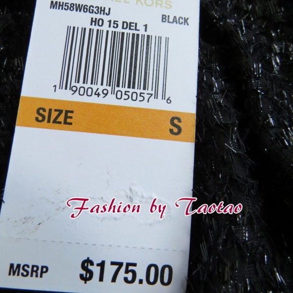 Michael Kors TEXTURED Drop Waist BLACK DRESS - Picture 7 of 8